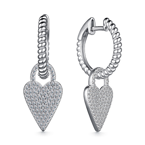 Cercei Creole din argint  cu pietre Cubic Zirconia Incolor