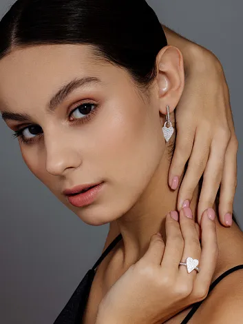 Cercei Creole din argint cu Cubic Zirconia Incolor