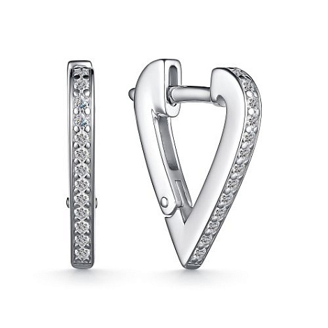 Cercei din argint  cu pietre Cubic Zirconia Incolor