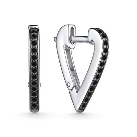 Cercei din argint  cu pietre Cubic Zirconia Negru