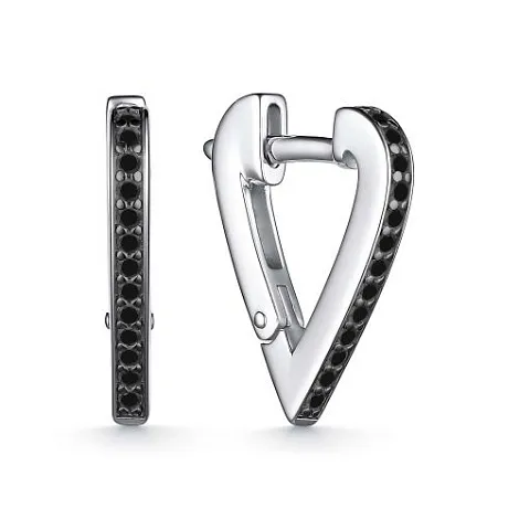 Cercei din argint cu Cubic Zirconia Negru