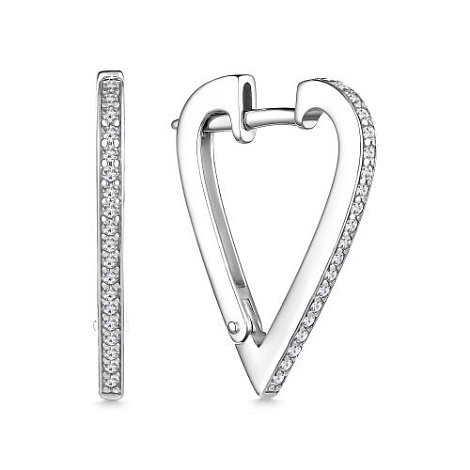 Серьги из серебра с камнями Фианит