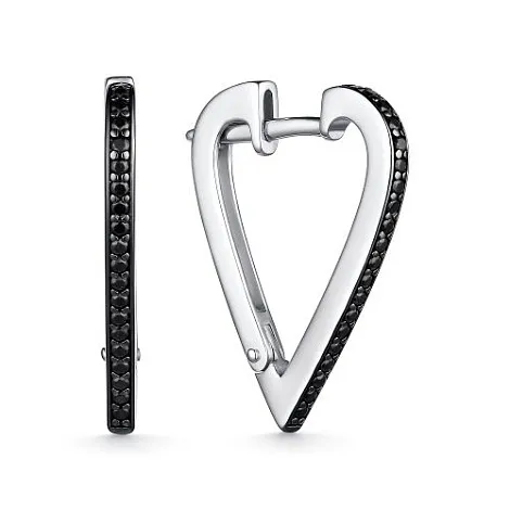 Cercei din argint cu Cubic Zirconia Negru