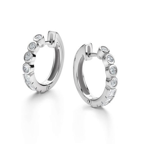 Cercei Creole din argint  cu pietre Cubic Zirconia Incolor