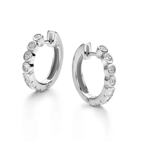 Cercei Creole din argint cu Cubic Zirconia Incolor