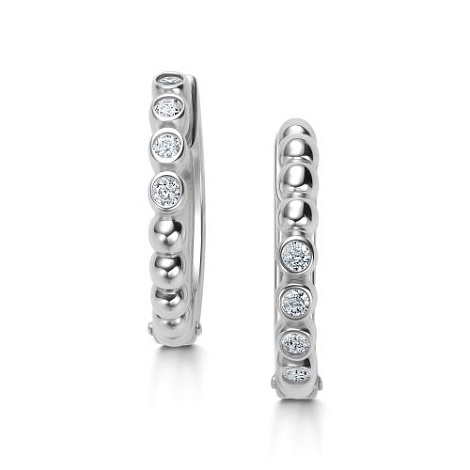 Cercei Creole din argint  cu pietre Cubic Zirconia Incolor