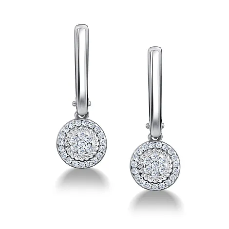 Cercei Suspendați din argint cu Cubic Zirconia Incolor