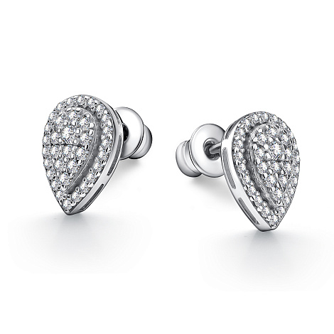 Cercei Pusete din argint  cu pietre Cubic Zirconia Incolor