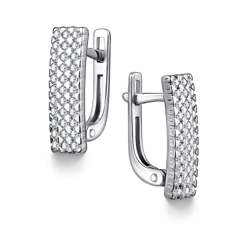 Cercei din argint  cu pietre Cubic Zirconia Incolor