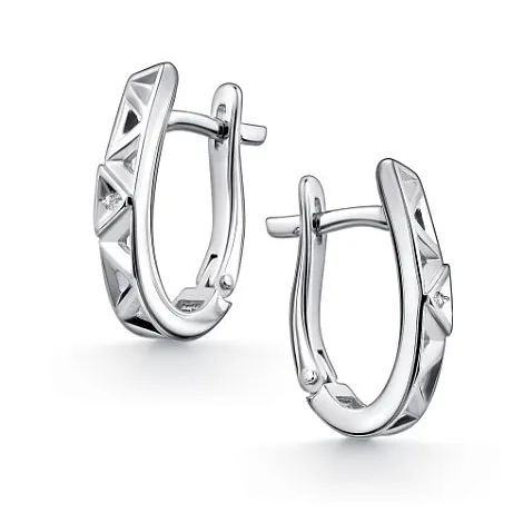 Серьги из серебра с камнями Бриллиант