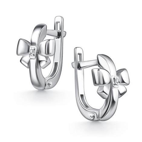 Cercei din argint  cu pietre Cubic Zirconia Incolor