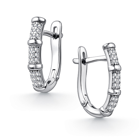 Cercei din argint  cu pietre Cubic Zirconia Incolor