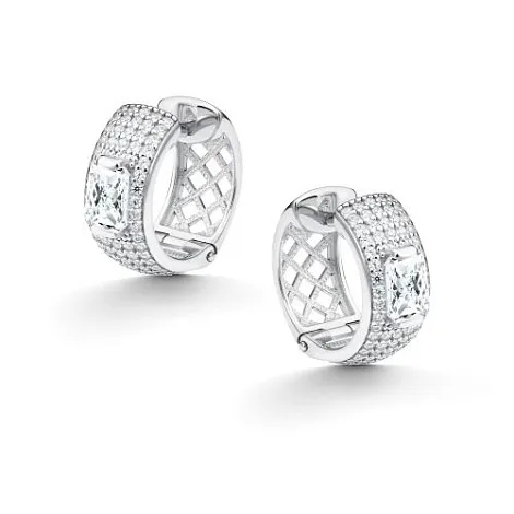 Cercei Creole din argint cu Cubic Zirconia Incolor