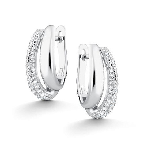 Cercei din argint  cu pietre Cubic Zirconia Incolor