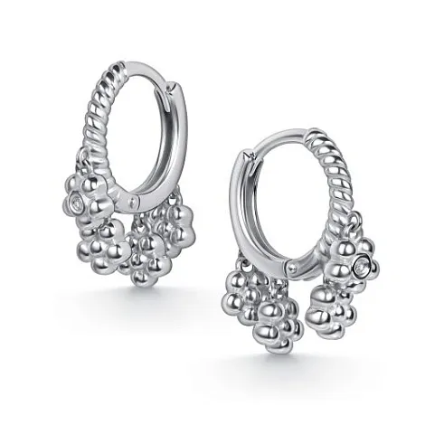 Серьги Конго из серебра с камнями Бриллиант