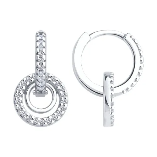 Cercei Creole din argint cu Cubic Zirconia Incolor