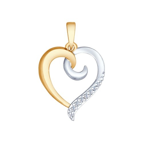 Pandativ love din aur roșu cu pietre Cubic zirconia