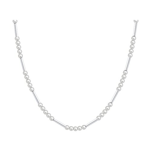 Колье из серебра с камнями Жемчуг имит.