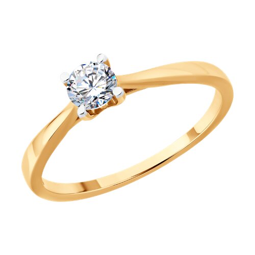 Кольцо из красного золота с камнями Бриллиант