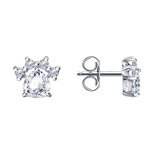 Cercei Pusete din argint  cu pietre Cubic Zirconia Incolor