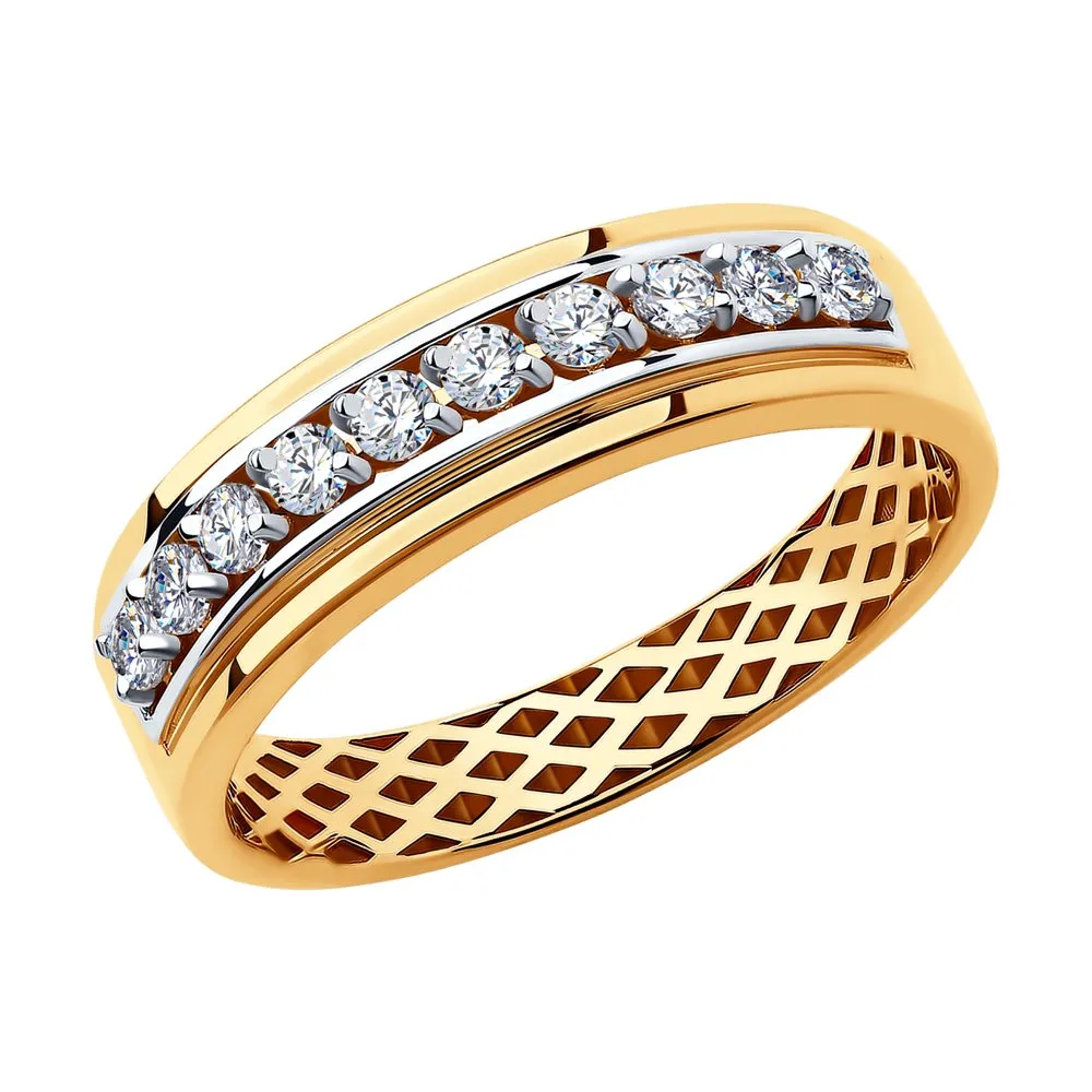 Inel din aur roșu cu Cubic Zirconia Incolor