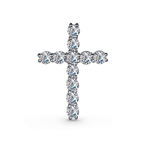 Cruce din argint  cu pietre Cubic Zirconia Incolor