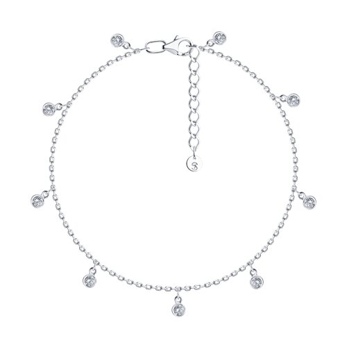 Brățară p/u Picior din argint  cu pietre Cubic Zirconia Incolor
