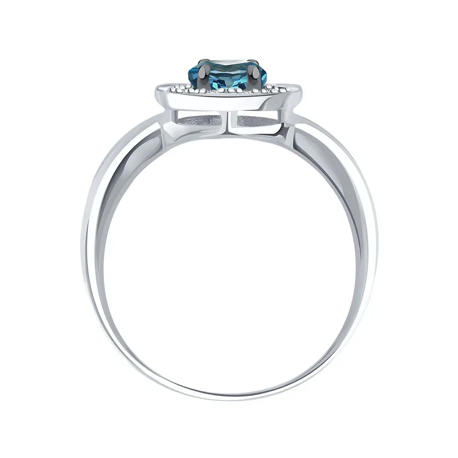 Inel din aur alb cu Cubic Zirconia Incolor, Topaz London