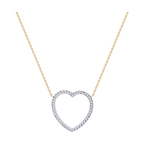 Colier din aur roșu cu pietre Cubic Zirconia Incolor