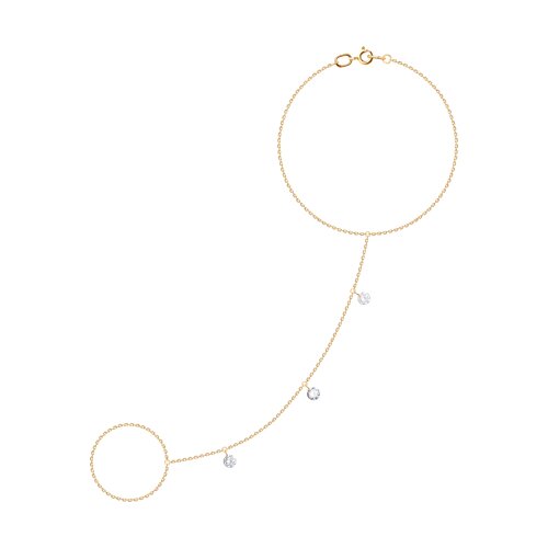 Brățară din aur roșu cu pietre Cubic Zirconia Incolor