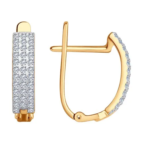 Cercei din aur roșu cu Cubic Zirconia Incolor