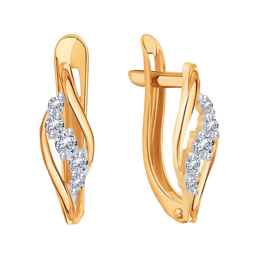 Cercei p-u copii din aur roșu cu Cubic Zirconia Incolor