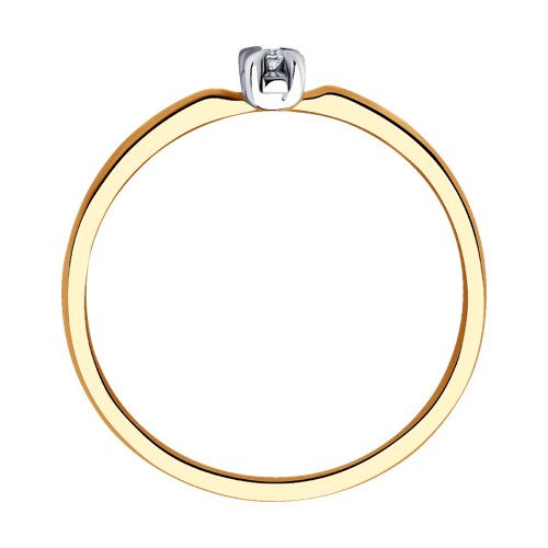 Кольцо из белого и красного золота с камнями Бриллиант