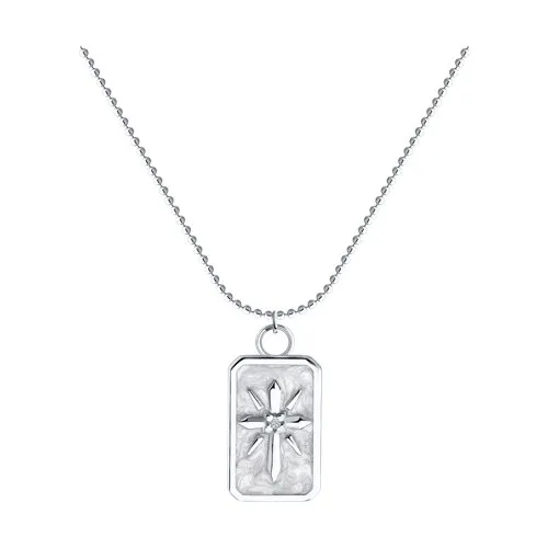 Colier din argint cu Cubic Zirconia Incolor, Emailare