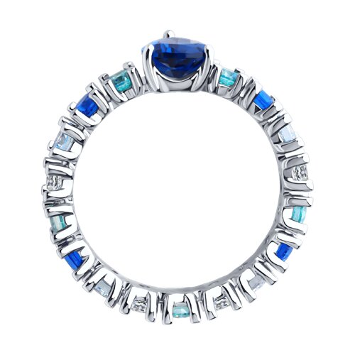 Inel din argint  cu pietre Cubic Zirconia Colorat