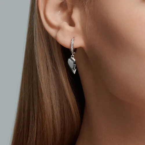 Cercei Creole din argint cu Cubic Zirconia Incolor