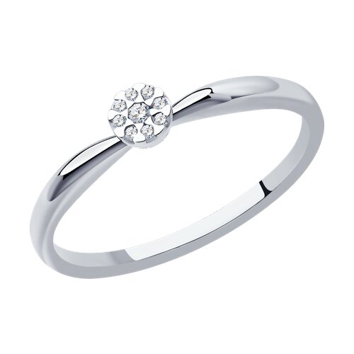 Кольцо из белого золота с камнями Бриллиант