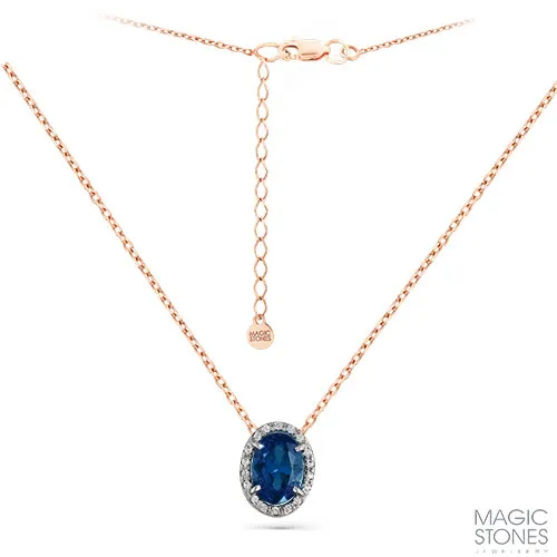 Colier din aur roșu cu Cubic Zirconia Incolor, Topaz London