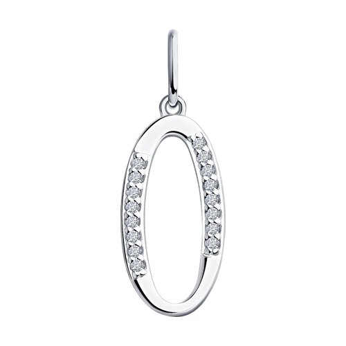 Pandantiv din argint  cu pietre Cubic Zirconia Incolor