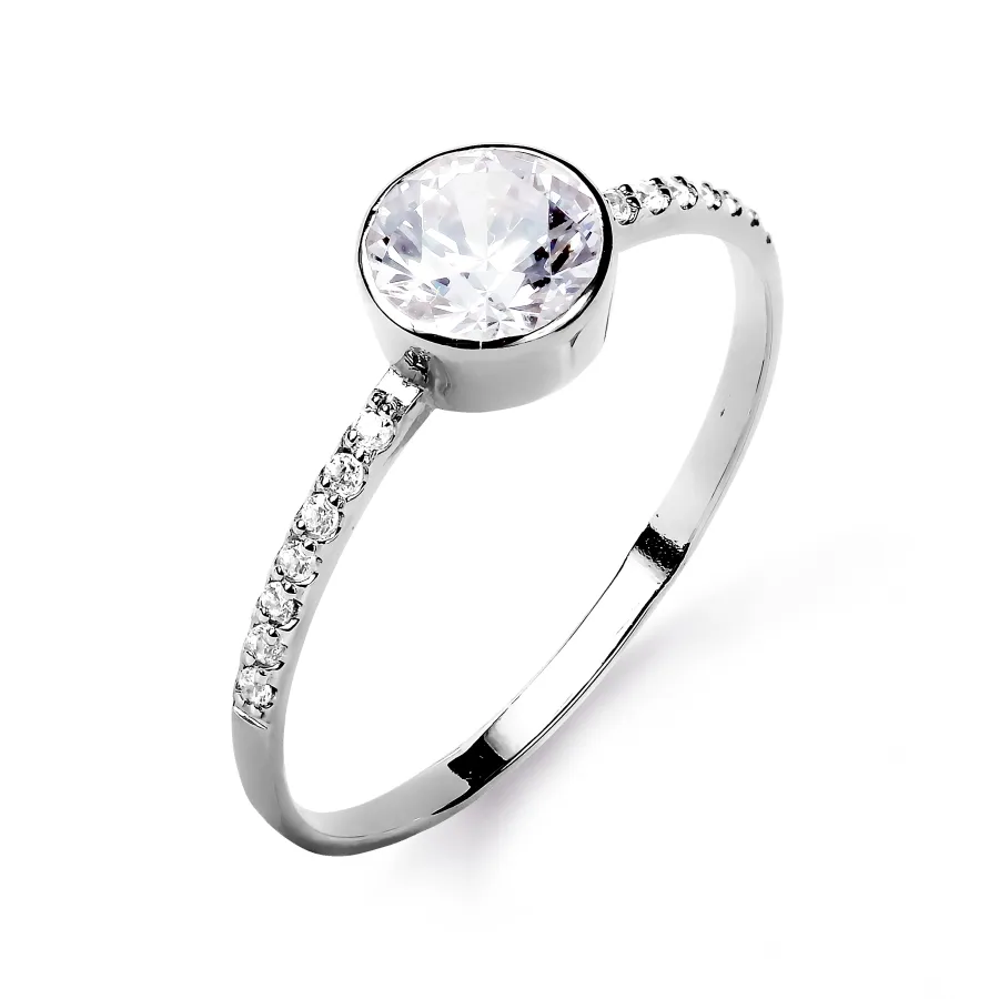 Inel din aur alb cu Swarovski