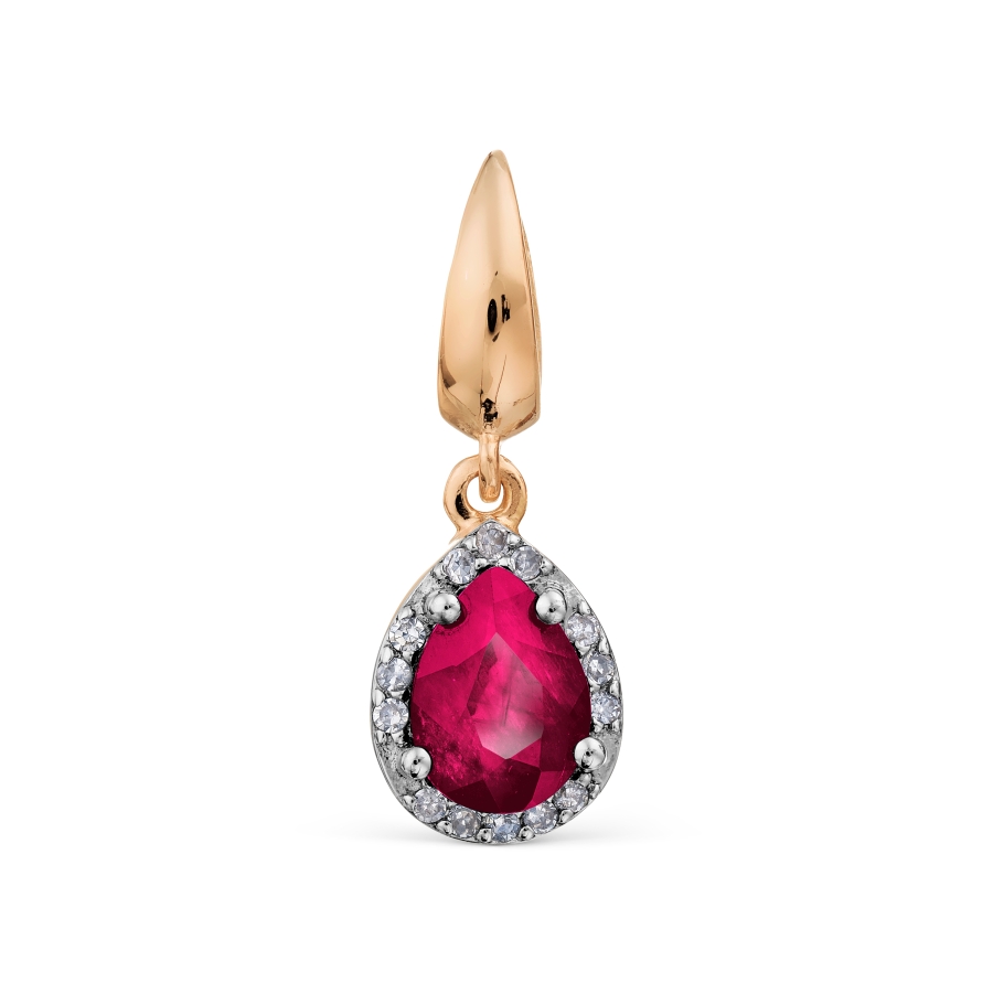Подвеска из красного золота с камнями Бриллиант, Рубин