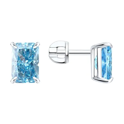 Cercei Pusete din argint cu Cubic Zirconia Albastru