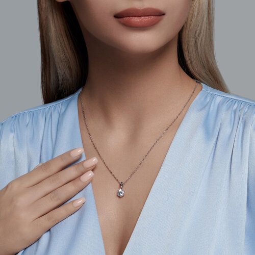 Pandantiv din argint  cu pietre Cubic Zirconia Incolor