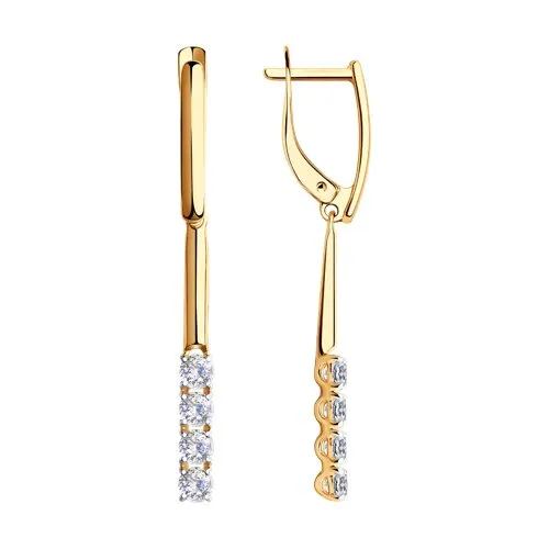 Cercei Suspendați din aur roșu cu Cubic Zirconia Incolor