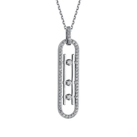 Colier din argint  cu pietre Cubic Zirconia Incolor