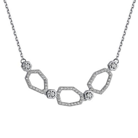 Colier din argint  cu pietre Cubic Zirconia Incolor