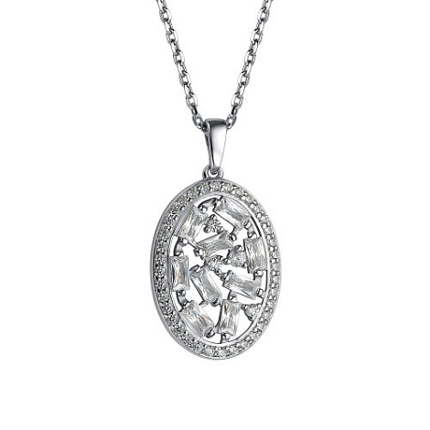 Colier din argint  cu pietre Cubic Zirconia Incolor