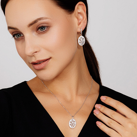 Colier din argint  cu pietre Cubic Zirconia Incolor