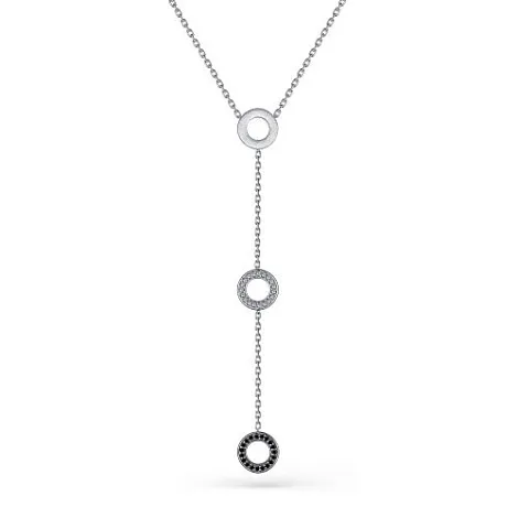 Colier din argint cu Cubic Zirconia Incolor, Cubic Zirconia Negru