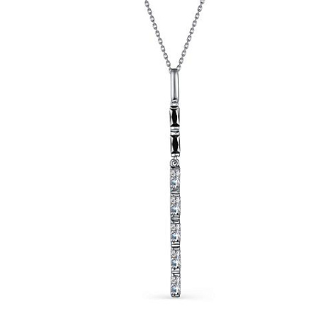 Colier din argint  cu pietre Cubic Zirconia Negru, Cubic Zirconia Incolor